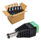 Kit 10 Conector Plug P4 Macho Com Borne P/ Cftv Camera Fonte