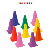 Kit 10 Cones Coloridos Demarcatório Esporte Futebol Futsal