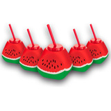Kit 10 Copos Fatia Melancia Decorativo Festa Frutas