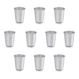 Kit 10 Copos Lisos 350ml Em Alumínio Reforçado