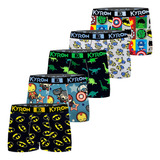 Kit 10 Cuecas Box Boxer Infantil Ckyron De Microfibra