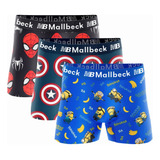 Kit 10 Cuecas Box Boxer Infantil Mallbeck De Microfibra Bebe