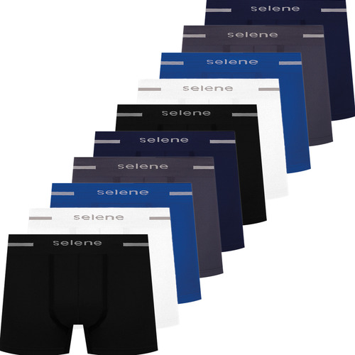 Kit 10 Cuecas Boxer Selene Box Microfibra Masculina Atacado