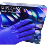 Kit 10 Cx Luva Pr Nitrilo Sonic Azul Cobalto Sem Pó Supermax