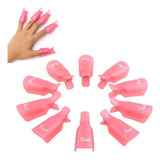 Kit 10 Dedeiras Para Remover Unhas Alongamento Acrigel Fibra Cor Rosa-escuro
