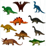Kit 10 Dinossauros De Borracha Miniatura