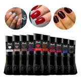 Kit 10 Esmaltes Em Gel Nati Lançamento Coleção Tons Escuros
