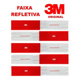 Kit 10 Faixa Refletiva Lateral 5x30cm Original 3m Cor Vermelho branco