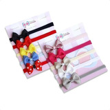 Kit 10 Faixas Cabelo Rn Enxoval Menina Bebê Laço Infantil