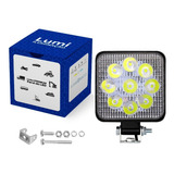 Kit 10 Farol De Milha Led Quadrado 27w 9-60v Power Universal