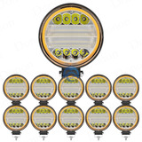 Kit 10 Farol De Milha Redondo Led 12-24v Trator Agricola 72w