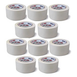 Kit 10 Fita Crepe Uso Geral 48mm X 50m Adere Cor Branco