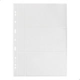 Kit 10 Folhas Para Cédulas 32x24 Acetato 3 Espaços Com Bolso
