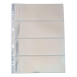 Kit 10 Folhas Plastico Cédula Acetato 4 Divisões Com Bolso