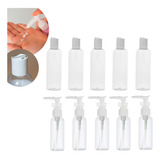 Kit 10 Frascos De Viagem Multiuso Pequeno Shampoo Creme 70ml