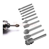 Kit 10 Fresas Escareador Entalhe Acessórios Micro Retifica