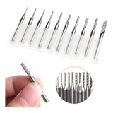 Kit 10 Fresas Raiadas 0,8 A 3,0 Metal Duro Micro Retífica 