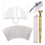Kit 10 Lâminas + Tebori Diamante Máscara + Caneta Cirúrgica