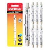 Kit 10 Lâmpada Halogena Palito 300w R7s 118mm 127v Ourolux