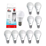 Kit 10 Lâmpada Led 15w Bulbo E27 6500k Branco Frio Inmetro 