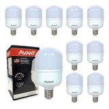 Kit 10 Lâmpadas Led 20w Bulbo E27 Alta Potencia Branco Frio
