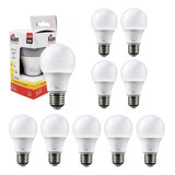 Kit 10 Lâmpadas Led 9w 3000k