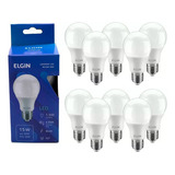 Kit 10 Lâmpadas Led Bulbo 15w Soquete E27 6500k Branco Frio Cor Da Luz Branco-frio 110v/220v