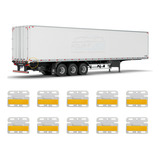 Kit 10 Lanterna Lateral Led Bau Carreta Caminhao Laranja 12v