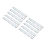 Kit 10 Luminária Flat Sobrepor Led 120cm 40w Branco Frio