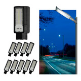 Kit 10 Luminária Led Para Poste 100w Iluminação Publica Smd