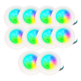 Kit 10 Luminária Led Piscina Colorida 9w Rgb Ip68 Bivolt