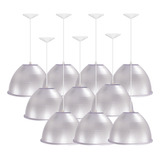 Kit 10 Luminárias Prismática Galpão Industrial 12 Cristal
