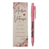 Kit 10 Marca Páginas 10 Canetas Lembrancinha Mulher Virtuosa
