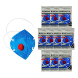 Kit 10 Máscara Respirador Descartável Pff1 Com Válvula Azul
