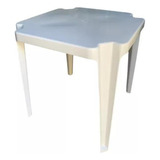 Kit 10 Mesas Fixas Quadrada 70x70 Branco Plástico Resistente