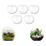 Kit 10 Mini Vaso Aquário Castiçal Redondo De Vidro 1400ml