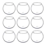 Kit 10 Mini Vaso Aquário Castiçal Redondo De Vidro 250ml