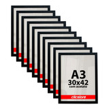 Kit 10 Molduras A3 Acetato Quadro 30x42 Diploma Foto Poster