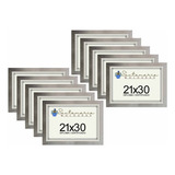 Kit 10 Molduras Porta Diploma Certificado A4 21x30 Prateado Liso