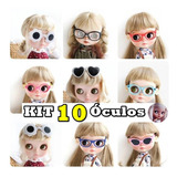 Kit 10 Óculos P/ Boneca Blythe Modelos Diferentes Sol Grau