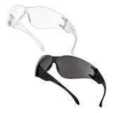 Kit 10 Óculos Segurança Proteção Incolor Escuro Preto Fumê