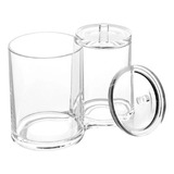 Kit 10 Organizador De Acrílico Porta Algodão E Cotonete