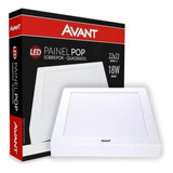 Kit 10 Painel Plafon Led 18w Quadrado Sobrepor Branco Frio