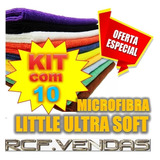 Kit 10 Panos Microfibra Flanela Lava