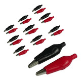 Kit 10 Pares Garra Jacare Pequeno 2,7cm 5a Preto Vermelho