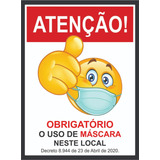 Kit 10 Pç Placa Informação Aviso Uso Obrigatório De Máscara