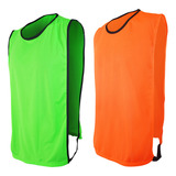 Kit 10 Pçs Colete Pp Infantil Futebol Tecido Helanquinha Cor Limão X Laranja