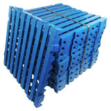 Kit 10 Pçs Piso Plástico 4,5 X 50x50 Azul - Deck Box Pallet