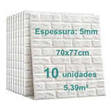 Kit 10 Peças Painel Placa Tijolo Branco Revestimento 70x76cm