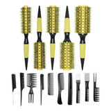 Kit 10 Pentes Cabeleireiro Profissional + 5 Escovas Javali